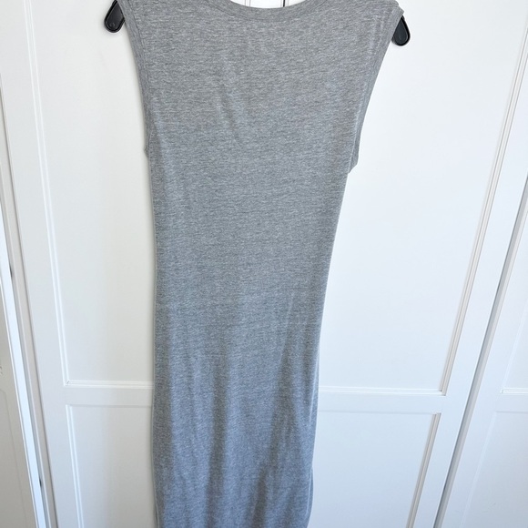 SUSINA Sleeveless Gray T-shirt Tie Waist Dress Cotton Blend Small - Picture 4 of 13